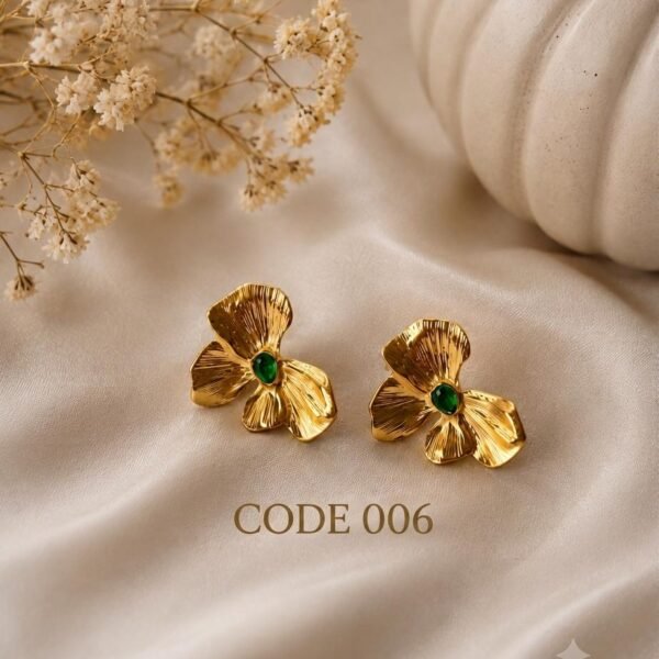 Butterfly green dot Ear Rings