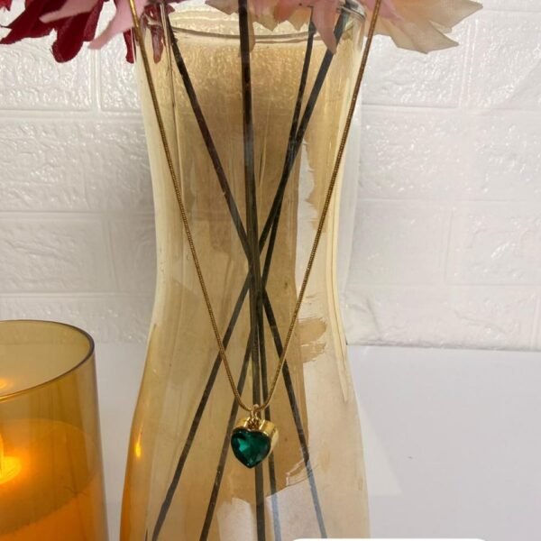 Green heart shaped necklace